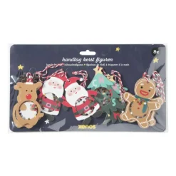 Xenos Hang tags kerst - multikleur - set van 8- Kerst Inpakken