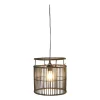 Xenos Hanglamp bamboe - zwart - ⌀28x33 cm- Hanglampen