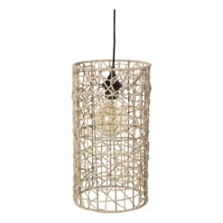 Xenos Hanglamp geweven cilinder ⌀22x40 cm- Hanglampen