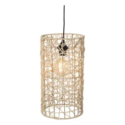 Xenos Hanglamp geweven cilinder ⌀22x40 cm- Hanglampen