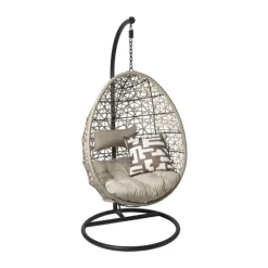 Xenos Hangstoel Hawaii met beige kussens - bruin - 196 cm- Hangstoelen