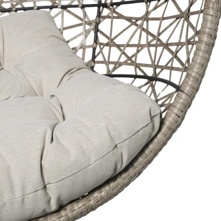 Xenos Hangstoel Hawaii met grjize kussens - bruin - 196 cm- Hangstoelen