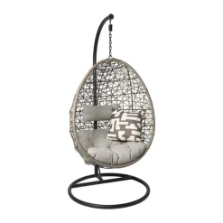 Xenos Hangstoel Hawaii met grjize kussens - bruin - 196 cm- Hangstoelen