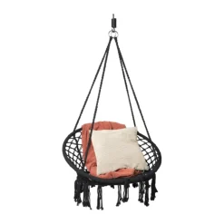 Xenos Hangstoel Knoet - zwart - ø80x100 cm- Hangstoelen