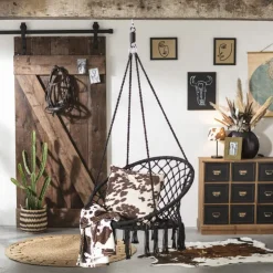 Xenos Hangstoel Knoet - zwart - ø80x100 cm- Hangstoelen