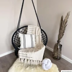 Xenos Hangstoel Knoet - zwart - ø80x100 cm- Hangstoelen