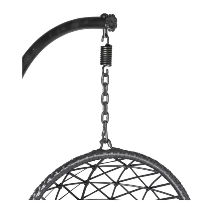 Xenos Hangstoel Mallorca met standaard - zwart - 125x83x67 cm- Hangstoelen