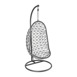 Xenos Hangstoel Mallorca met standaard - zwart - 125x83x67 cm- Hangstoelen