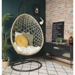 Xenos Hangstoel swing met standaard - naturel - ø104x200 cm- Hangstoelen