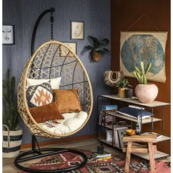 Xenos Hangstoel swing met standaard - naturel - ø104x200 cm- Hangstoelen