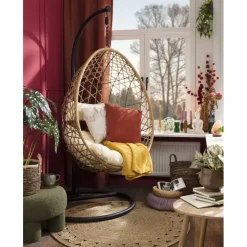 Xenos Hangstoel swing met standaard - naturel - ø104x200 cm- Hangstoelen