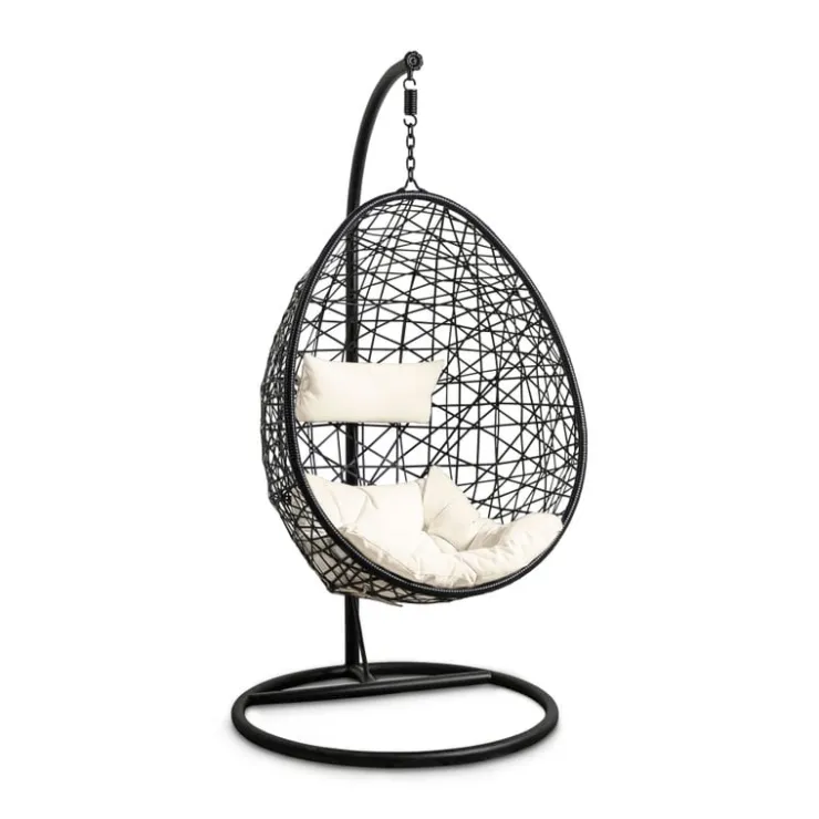 Xenos Hangstoel swing met standaard - zwart - ø104x200 cm- Hangstoelen