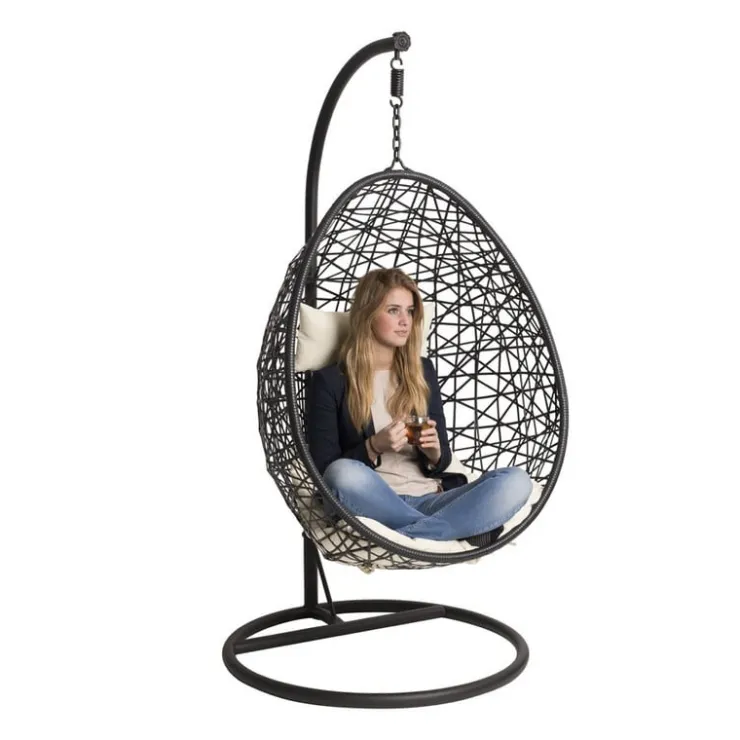 Xenos Hangstoel swing met standaard - zwart - ø104x200 cm- Hangstoelen