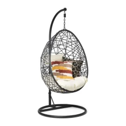Xenos Hangstoel swing met standaard - zwart - ø104x200 cm- Hangstoelen