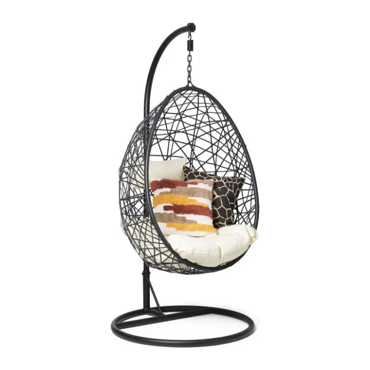 Xenos Hangstoel swing met standaard - zwart - ø104x200 cm- Hangstoelen