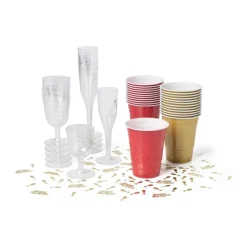 Xenos Herbruikbare champagne glazen - set van 6- Wegwerpservies|Champagneglazen