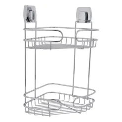 Xenos Hoekrek dubbel easy lock - 21x21x34 cm- Doucherekjes