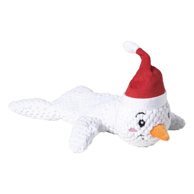 Xenos Hondenspeeltje sneeuwpop - wit- Huisdieraccessoires|Kerstcadeaus