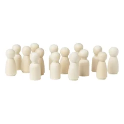 Xenos Houten kegelpoppen - set van 10 - 5.3 cm- Knutselspullen