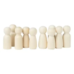 Xenos Houten kegelpoppen - set van 15 - 4.3 cm- Knutselspullen
