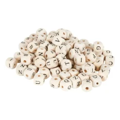 Xenos Houten kralen alfabet - naturel - circa 90 stuks- Knutselspullen