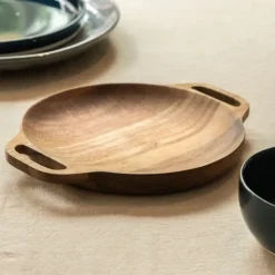 Hugo Kennis borrelplank groot - bruin - ø26 cm- Borrelplanken|Kerst Bakken