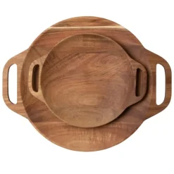 Hugo Kennis borrelplank klein - bruin - ø18 cm- Borrelplanken|Kerst Bakken