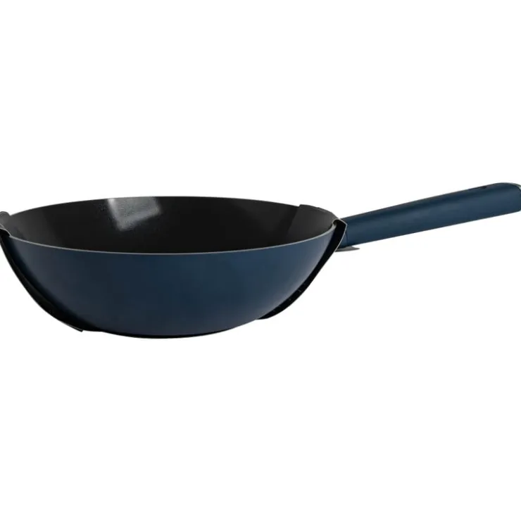 Hugo Kennis wokpan - blauw/zwart - ø28x8 cm- Pannen