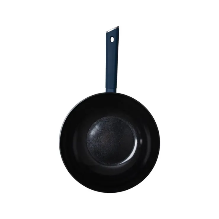 Hugo Kennis wokpan - blauw/zwart - ø28x8 cm- Pannen
