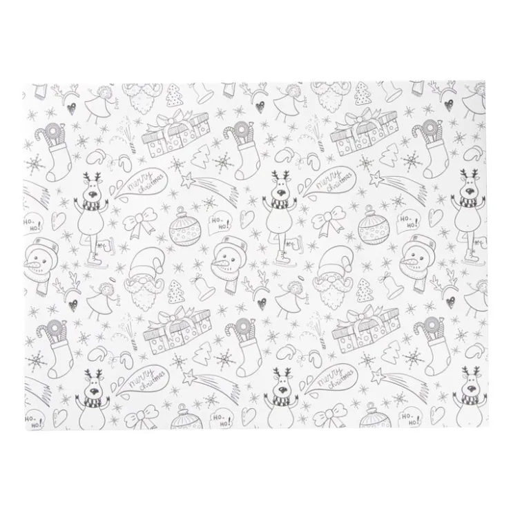 Xenos Inkleur placemat kerst - 40x30 cm - set van 4- Kerst Knutselen