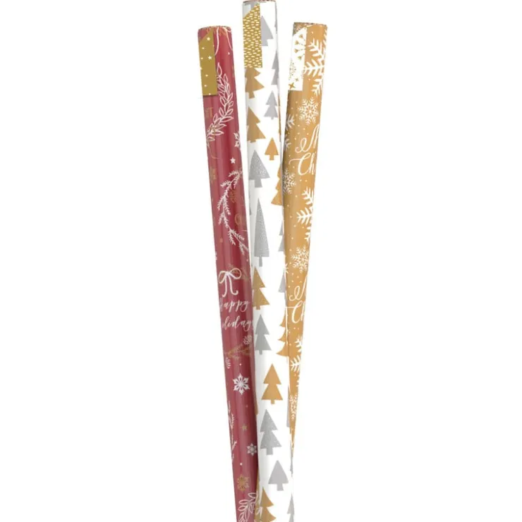 Xenos Inpakpapier duo color - multikleur - 70x200 cm- Kerst Inpakken