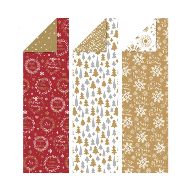 Xenos Inpakpapier duo color - multikleur - 70x200 cm- Kerst Inpakken