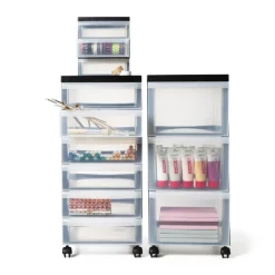 Iris ladesysteem met wieltjes - 3 lades - zwart - 61x39x29 cm- Opbergsystemen