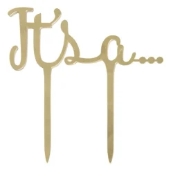 Xenos It's a… caketopper - goud- Babyshower