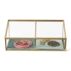 Xenos Juwelendoos 2-vaks - 18x9.5x7 cm- Sieraden Opbergen|Kerstcadeaus
