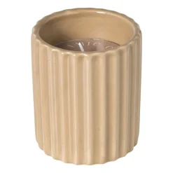Xenos Kaars in potje - beige - ø7.8x9 cm- Kaars In Glas