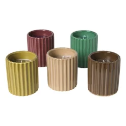 Xenos Kaars in potje - beige - ø7.8x9 cm- Kaars In Glas