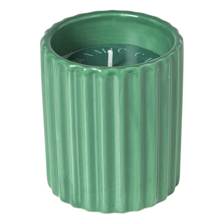 Xenos Kaars in potje - groen - ø7.8x9 cm- Kaars In Glas