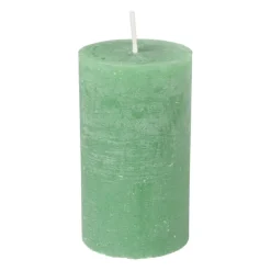 Xenos Kaars rustiek - appel groen - ø7x12 cm- Stompkaarsen