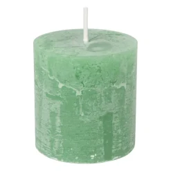 Xenos Kaars rustiek - appelgroen - ø7x7 cm- Stompkaarsen