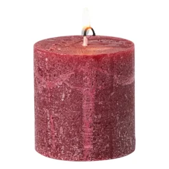 Xenos Kaars rustiek - bordeauxrood - ø7x7 cm- Stompkaarsen