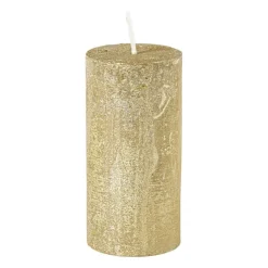 Xenos Kaars rustiek - goud - ø5x10 cm- Stompkaarsen