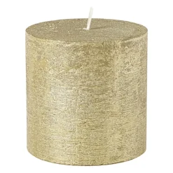 Xenos Kaars rustiek - goud - ø10x10 cm- Stompkaarsen
