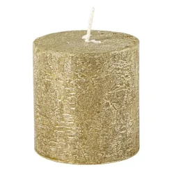 Xenos Kaars rustiek - goud - ø7x7 cm- Stompkaarsen