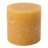 Xenos Kaars rustiek - okergeel - ø10x10 cm- Stompkaarsen