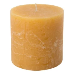 Xenos Kaars rustiek - okergeel - ø10x10 cm- Stompkaarsen