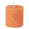 Xenos Kaars rustiek - oranje - ø7x7 cm- Stompkaarsen