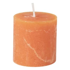 Xenos Kaars rustiek - oranje - ø7x7 cm- Stompkaarsen