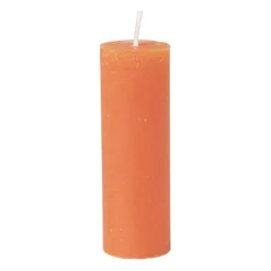 Xenos Kaars rustiek - oranje - ø5x15 cm- Stompkaarsen