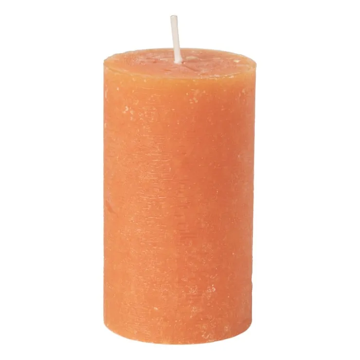 Xenos Kaars rustiek - oranje - ø7x12 cm- Stompkaarsen